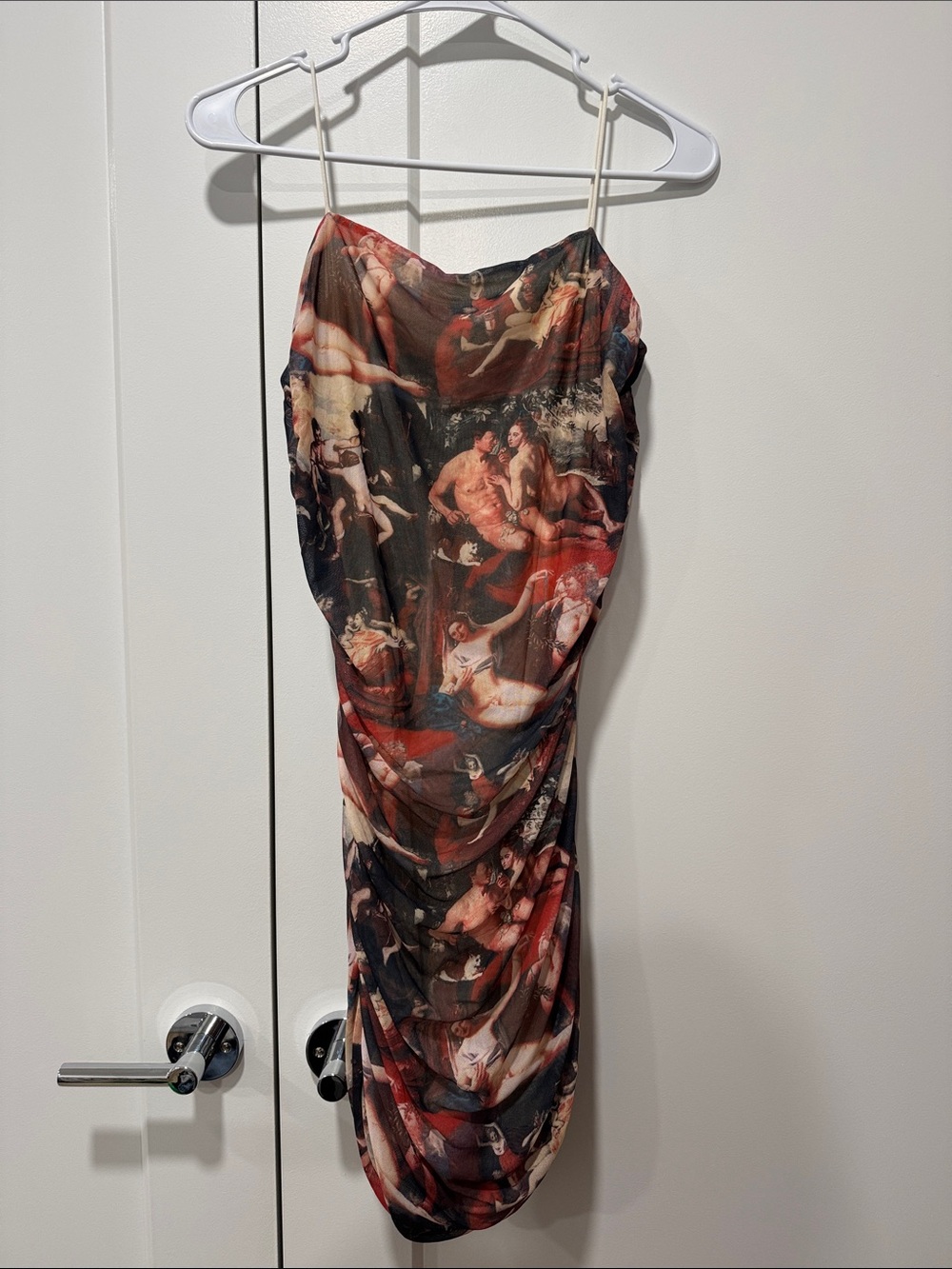 Sheer Floral Mesh Top in Black and Cream